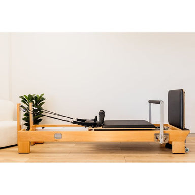 Pioneer PilatesBlackClassicPP-03StudioReformerwithpaddedjumpboardlook