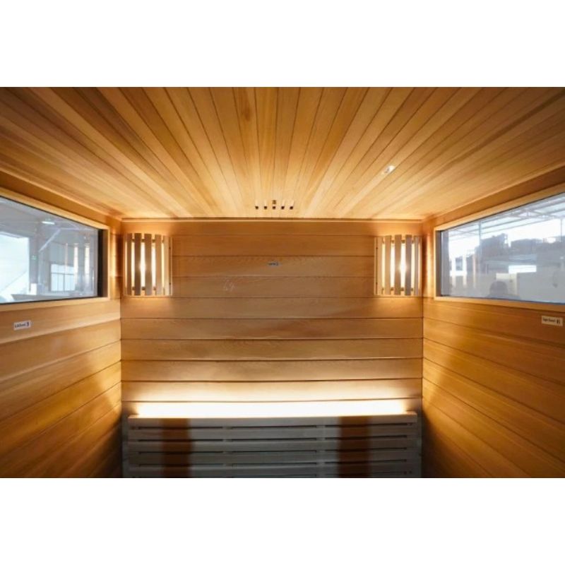 Innerlight2PersonDemfinOutdoorTraditionalSaunaCloserLookoftheCeilingInside