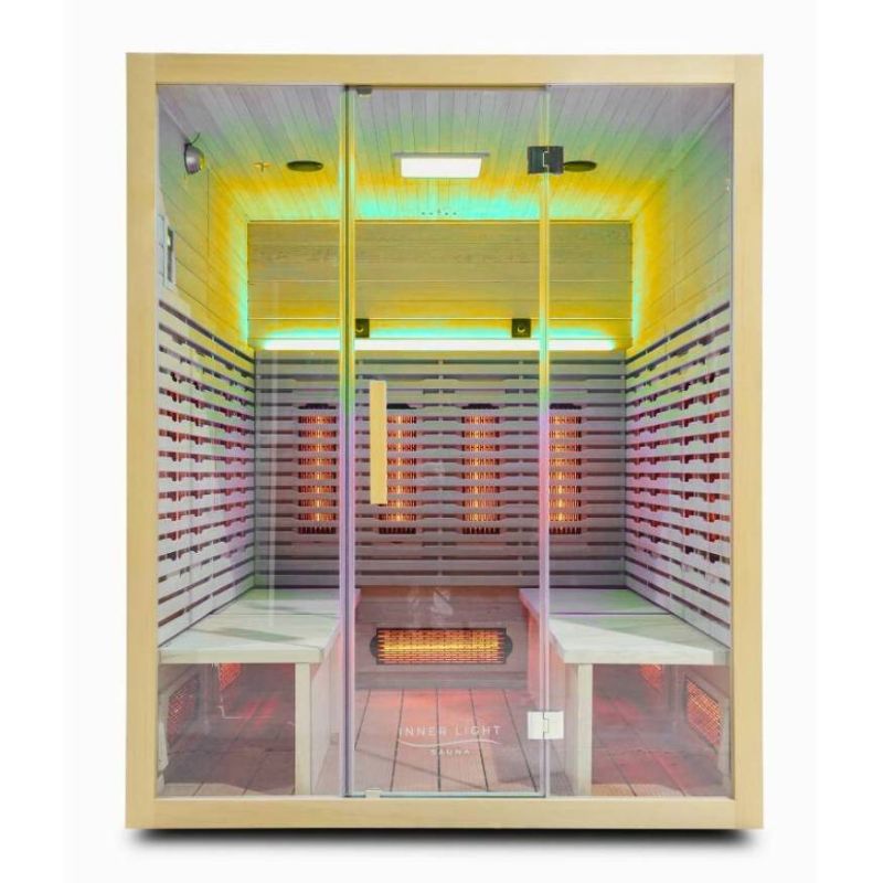 Innerlight8PersonSeatedFullSpectrumInfraredHotYogaSaunaCompleteLookWhenSeatsareAssembled