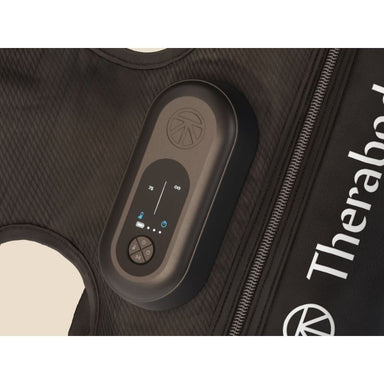 TherabodyJetBootsPrimeCompressionBootsInBlackColourCloserLookofButtons