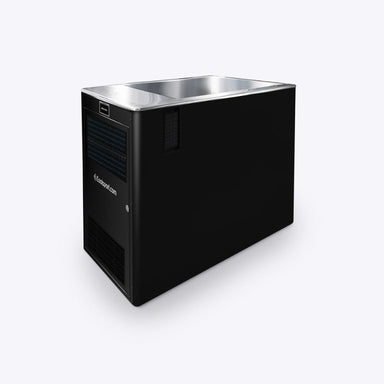 iCoolSportMiPodEliteStainlessSteel_FibreglassIceBath_HotTubwithBlackExteriorFrontRightSideView