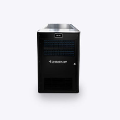 iCoolSportMiPodEliteStainlessSteel_FibreglassIceBath_HotTubWithBlackExteriorFrontView