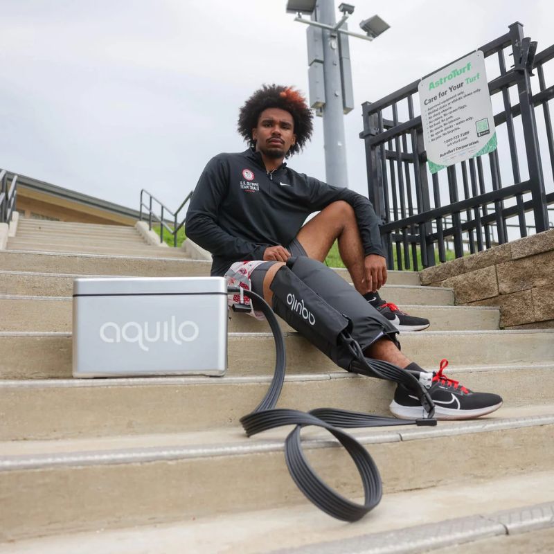 Aquilo Sport CCT1500 Knee Elbow Wrap System Used By Male Athlete 