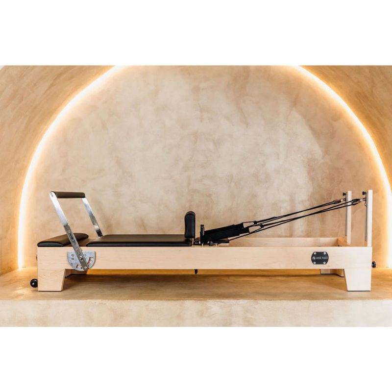 AussiePilatesLuxeStudioReformerAP-03InBlackColourSideView