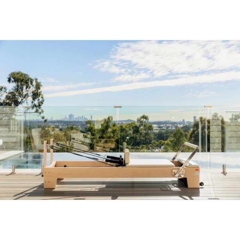 AussiePilatesLuxeStudioReformerAP-03InCreamColourSideView