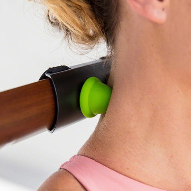BLACKROLL Deep Releazer Massage Tool with Green Attachments Look When in Use