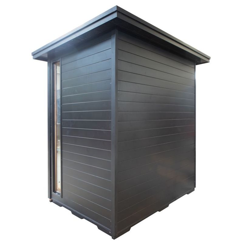 Chill Bunny 4-Person Outdoor Infrared Sauna in Black Colour Back Side View