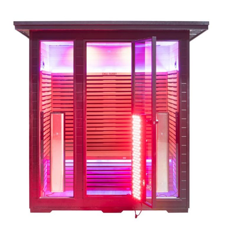 Chill Bunny 4-Person Outdoor Infrared Sauna with On Red Light Therapy