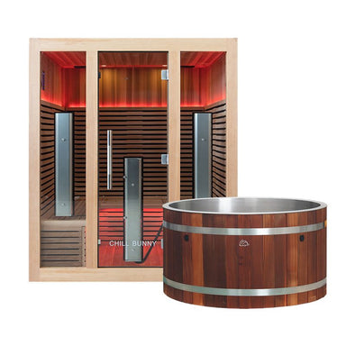 Chill Bunny Ice Bath and 4 Indoor Infrared Sauna Combo Front View