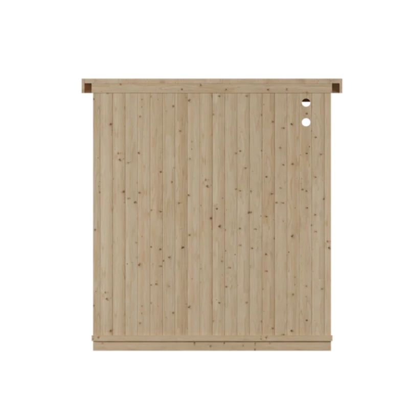 Harmone 3 Person Indoor Traditional Sauna Back View In Natural Colour