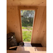 Harmone Aurora 4 Person Outdoor Traditional Sauna Inside Look of the Door and Sauna Stones Top Eye View