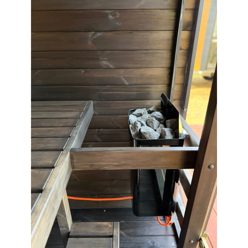 Harmone Icon 125 - 3 Person Barrel Outdoor Traditional Sauna Sauna Heater Inside Look