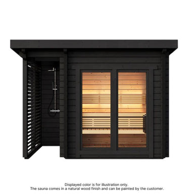 Harmone Cabin Island 4 Person Outdoor Traditional Sauna In Black Colour