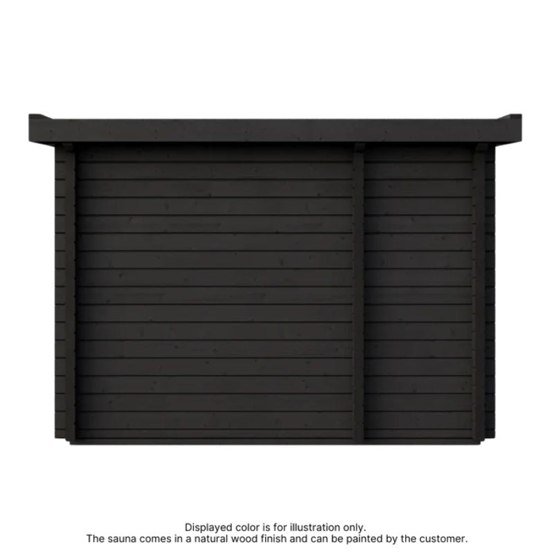 Harmone Cabin Island 4 Person Outdoor Traditional Sauna In Black Colour Back View