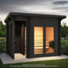 Harmone Cabin Island 4 Person Outdoor Traditional Sauna In Black Colour Coplete Look With Turn On Light