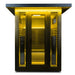 Innerlight 2 Person La Mar Full Spectrum Infrared Outdoor Sauna (Black) Front View with Yellow Lights
