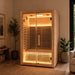 Innerlight 2 Person Mali Infrared Sauna Indoor with Yellow Lights On