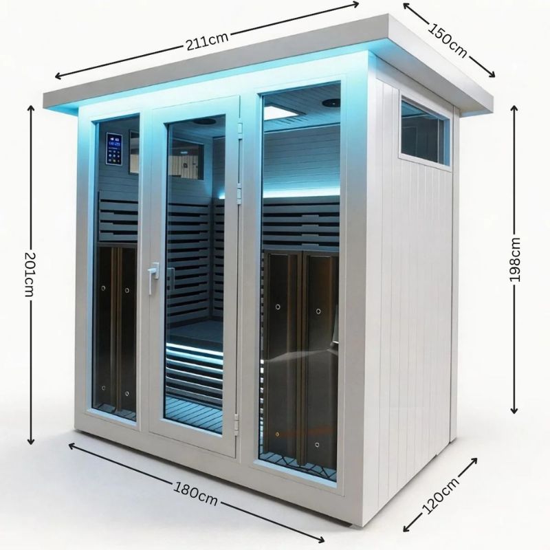 Innerlight 4 Person La Mar Outdoor Infrared Sauna (White)