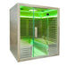 Innerlight4PersonTwinSeatInfraredSaunaLeftSideViewWithGreenLightsOn