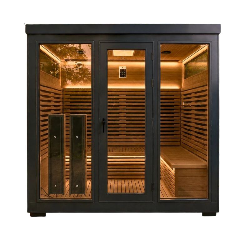 Innerlight 5 Person Bella Deluxe Outdoor Infrared Sauna Front View