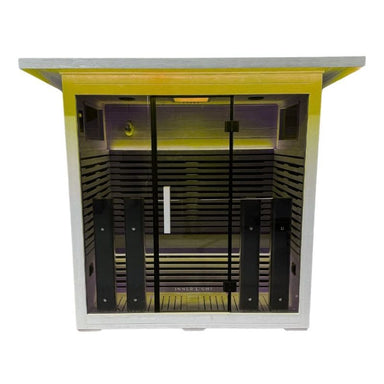 Innerlight 4 Person White Infrared Outdoor Sauna Front View