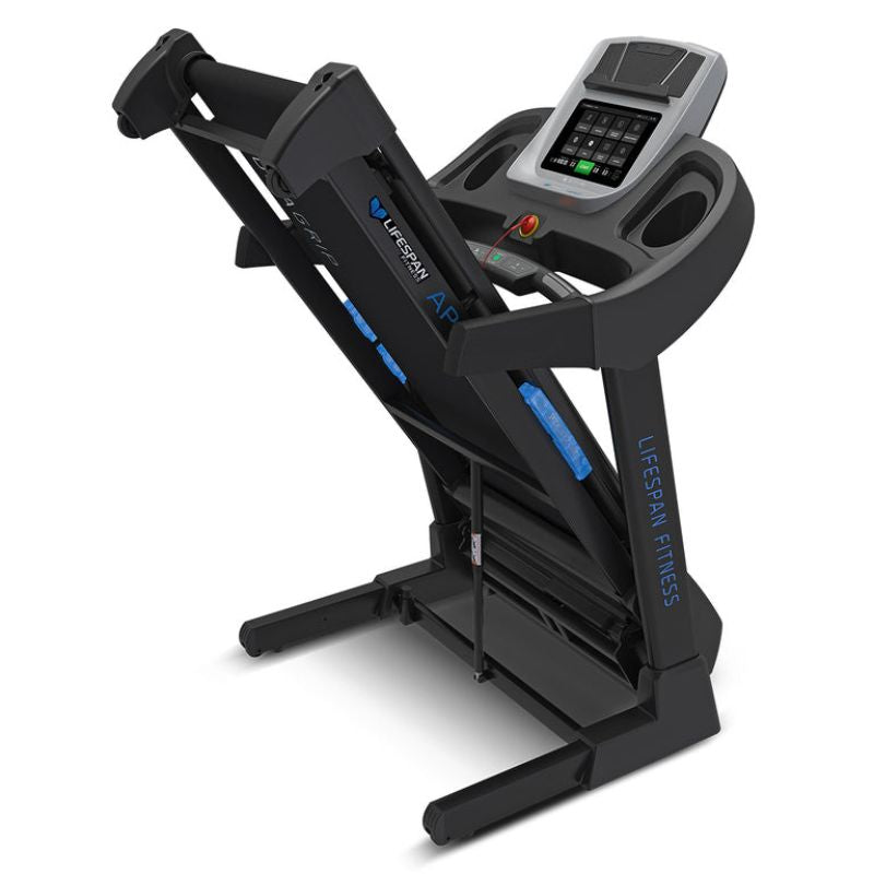 Lifespan Fitness Apex Smart Treadmill Look When Folded Right Side View