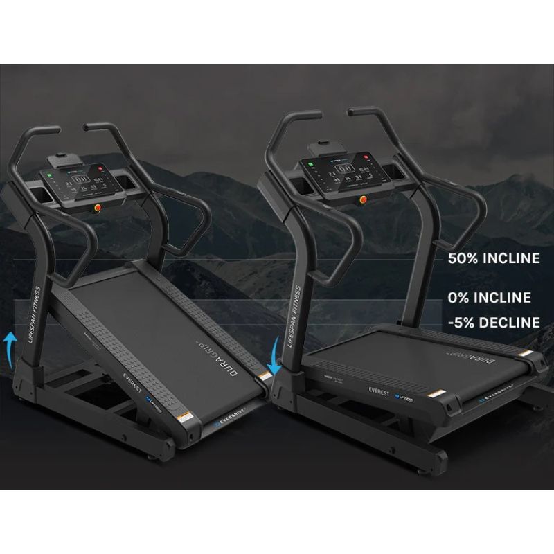 Lifespan Fitness Everest Ultra High Incline Treadmill Look of both incline and decline