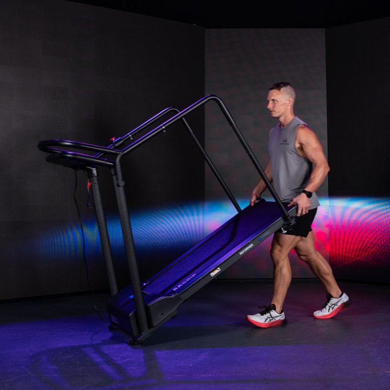 Lifespan Fitness Reformer Safety Rehabilitation Treadmill with Male Model moving it
