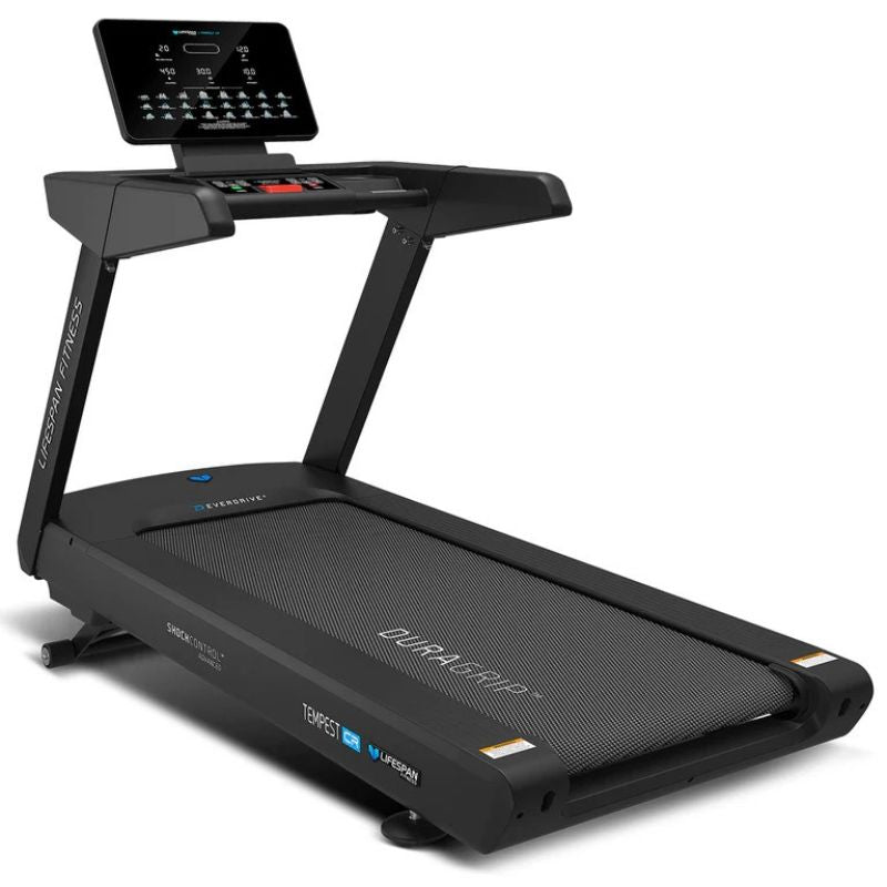 Lifespan Fitness Tempest CR Commercial Treadmill Incline Front Side View