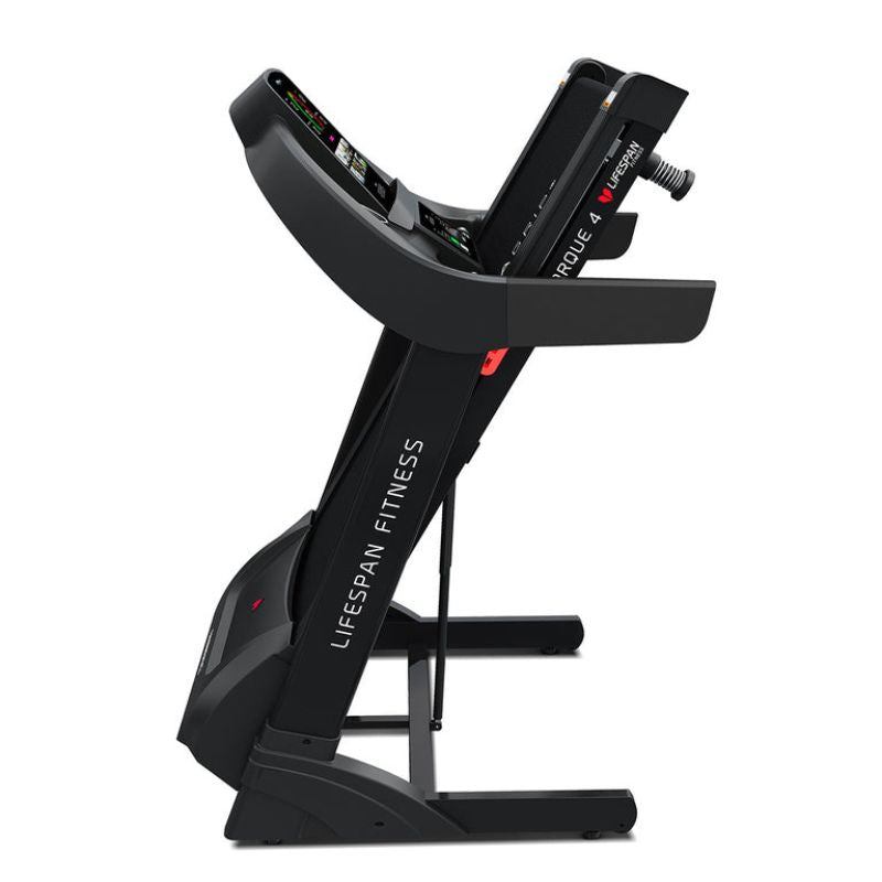 Lifespan Fitness Torque Treadmill Left Side View Look When Folded
