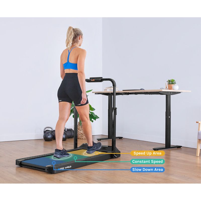 Lifespan Fitness V-FOLD with SmartStride Folding Treadmill with Woman Using