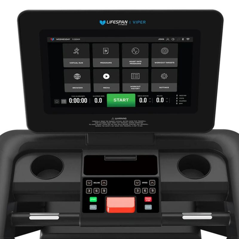 Lifespan Fitness Viper 5 Smart Treadmill Complete Look of the Display and Control Top View