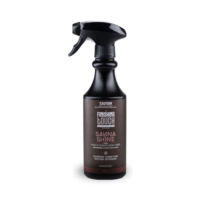 Lochlor Sauna Shine Cleaning Spray in a Black Colour Bottle Spray