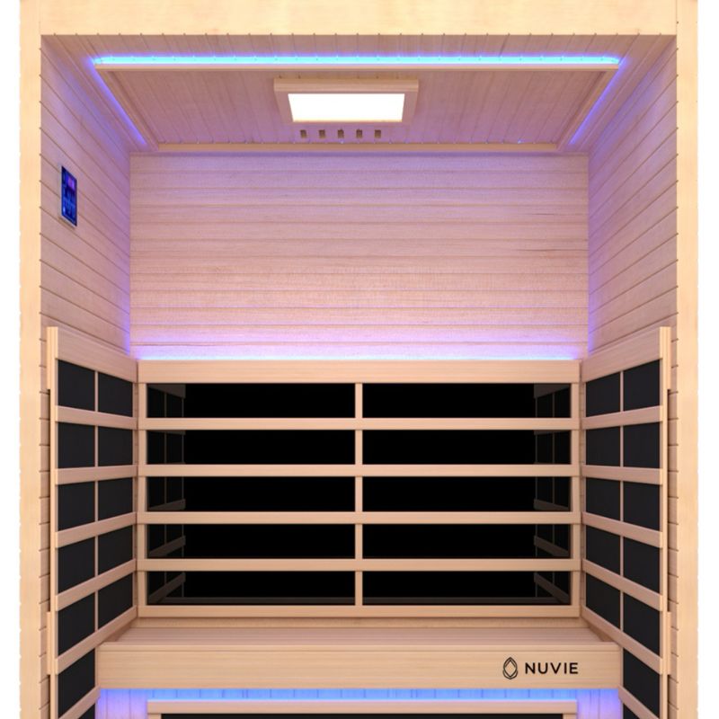 NUVIEArc3PersonIndoorFarInfraredSaunaCloserLookOfLEDlights
