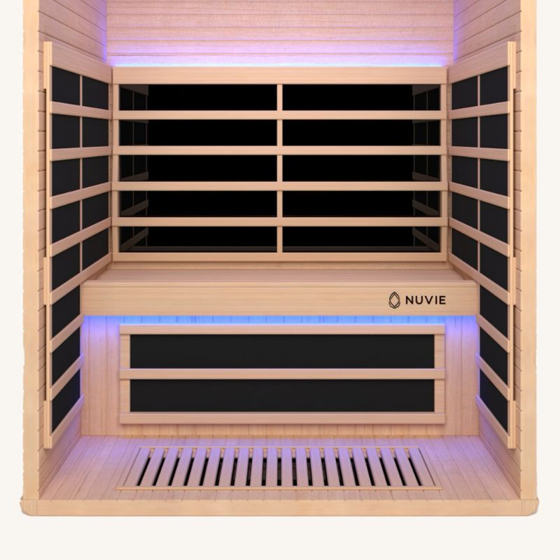 NUVIEArc3PersonIndoorFarInfraredSaunaCloserLookofBench