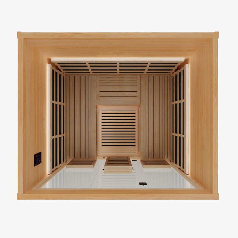 NUVIEImmerse4-6PersonFarInfraredSaunaInsideLookTopView
