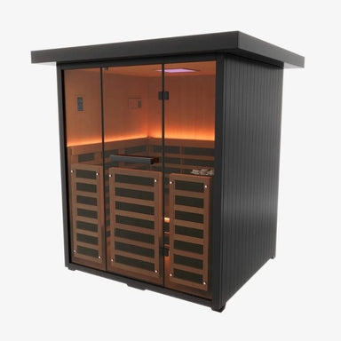 NUVIE Element Hybrid Outdoor Cabin Sauna Front Side View