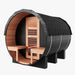 NUVIE Fusion 6–8 Person Hybrid Barrel Sauna Front SIde View