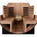 NUVIE Fusion 6–8 Person Hybrid Barrel Sauna Closer Look of bench inside