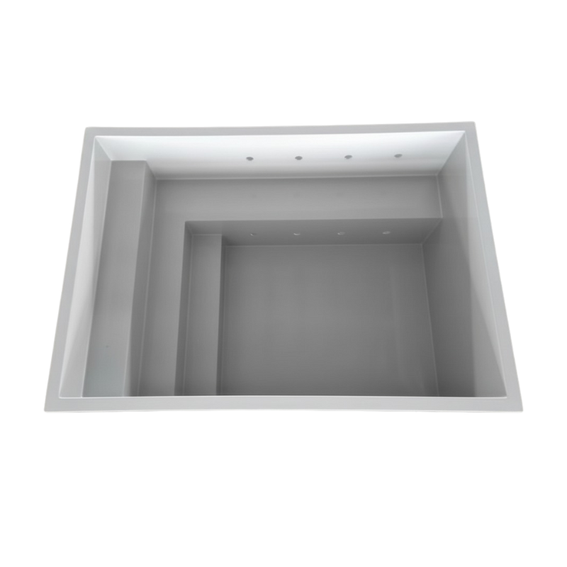 Nest Wellness 10 Person Fibreglass Plunge Pool Pearl Grey Top View