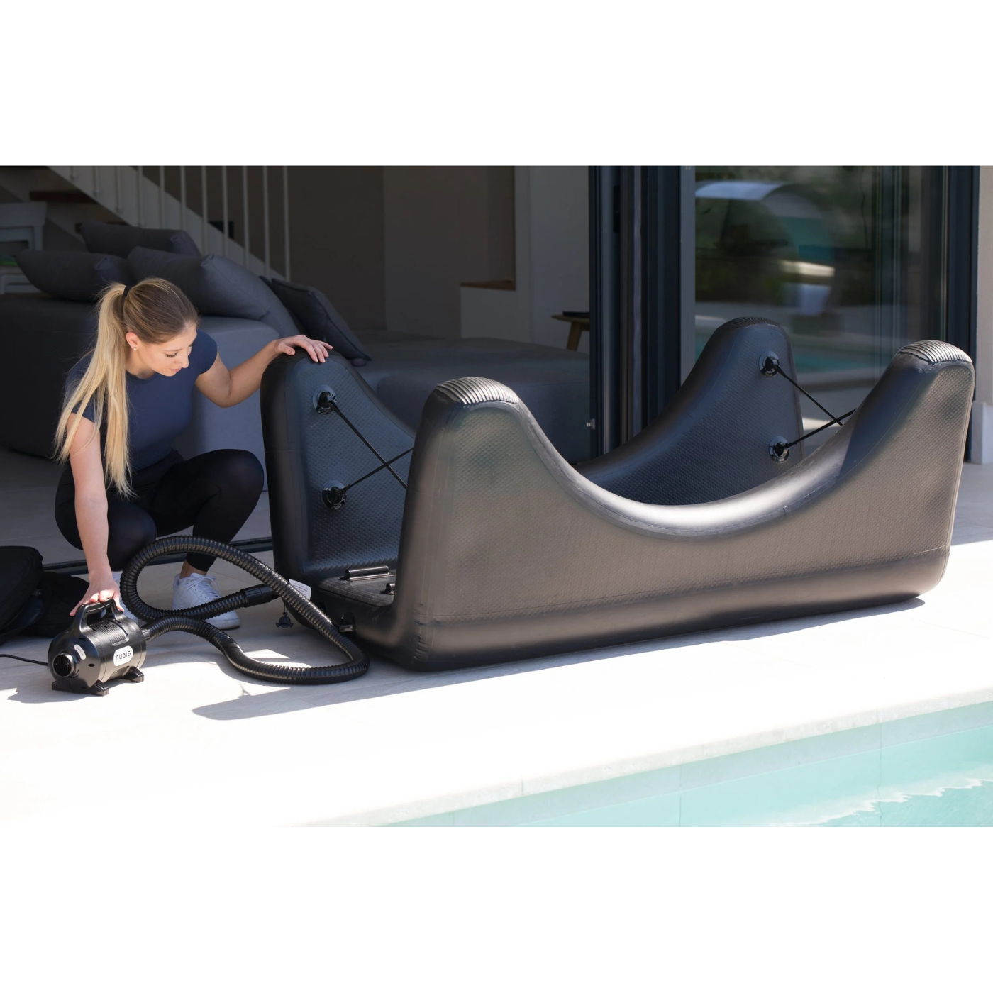 Nubis NubisLite Pneumatic Massage Table with Woman Inflating It