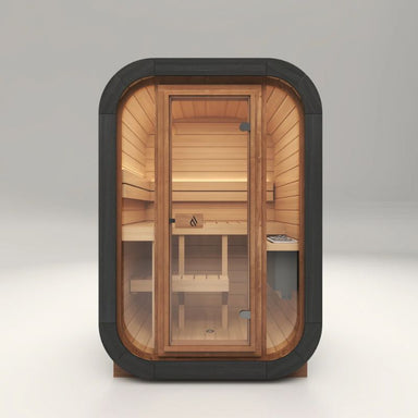PlusLife 2–3 Person Mini 2.0 Traditional Outdoor Sauna Front View