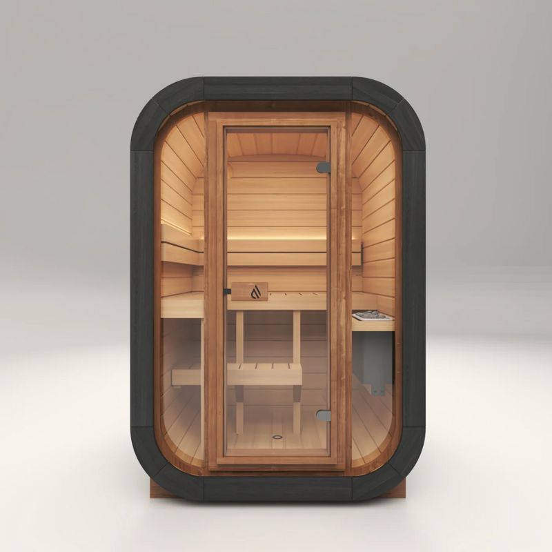 PlusLife 2–3 Person Mini 2.0 Traditional Outdoor Sauna Front View