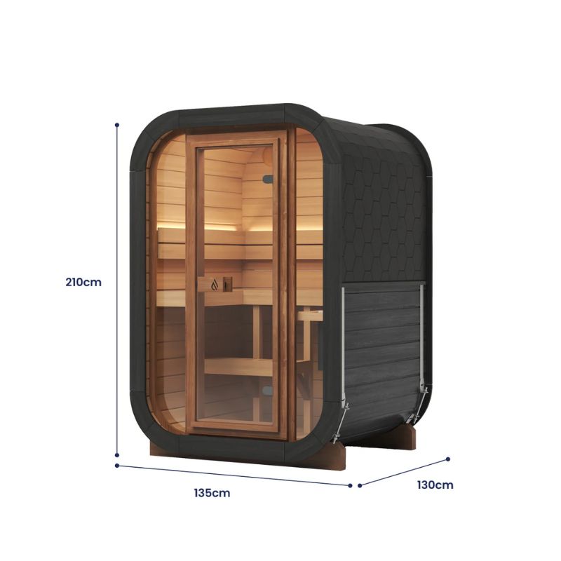 PlusLife 2–3 Person Mini 2.0 Traditional Outdoor Sauna's Dimensions