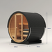 PlusLife 4–5 Person Cove Barrel Outdoor Traditional Sauna Full Glass Front look in front side view