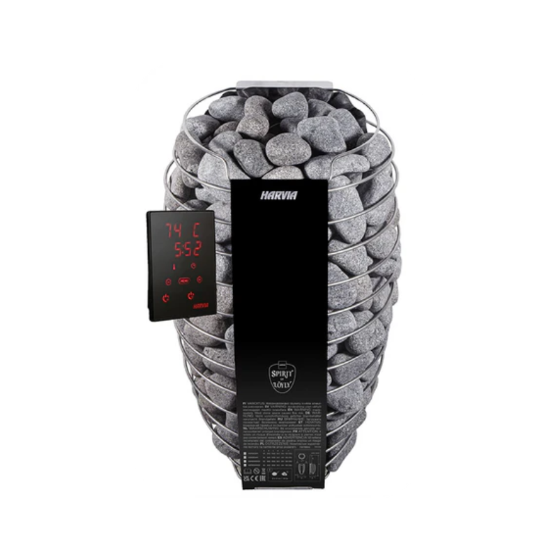 PlusLife 4–5 Person Cove Barrel Outdoor Traditional Sauna look of the Harvia Spirit Heater