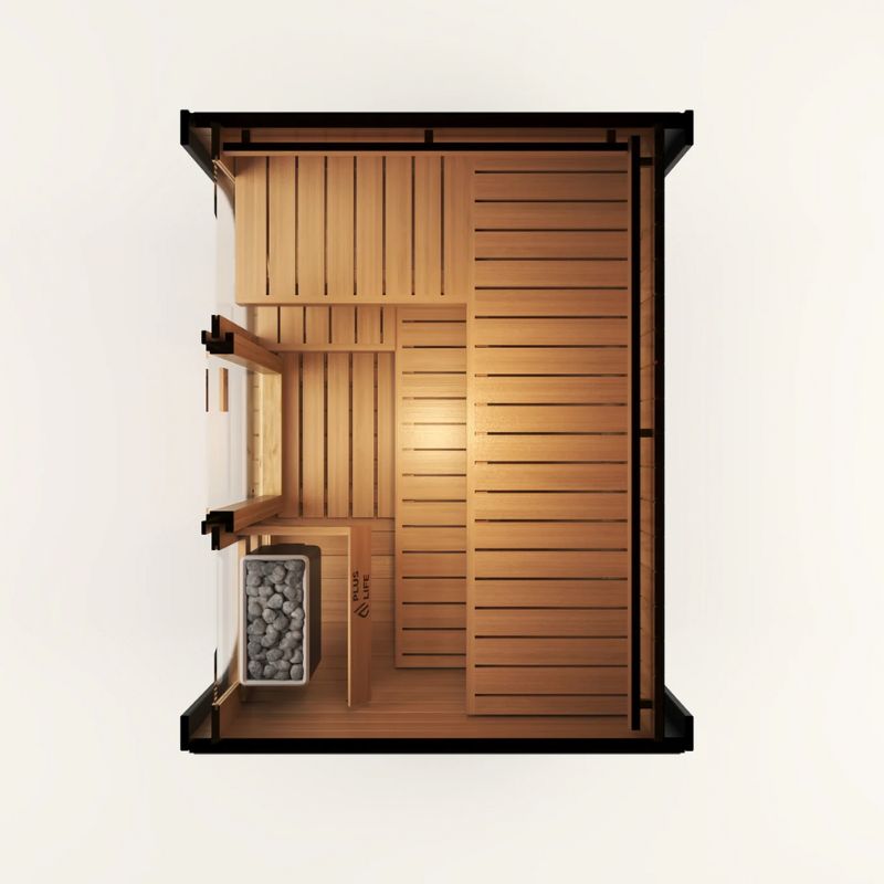 PlusLife 4–5 Person Max 2.0 Traditional Outdoor Sauna Top View