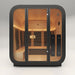 PlusLife 4-5 Person Max Full Spectrum Outdoor Infrared Sauna
Front view of the Variant with blck wood accent in front