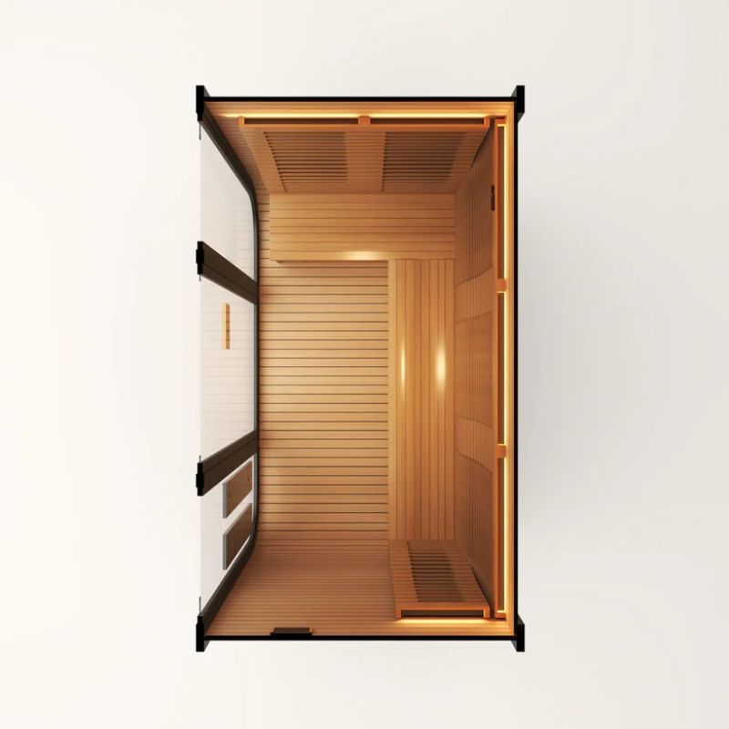 PlusLife 4-5 Person Max Full Spectrum Outdoor Infrared Sauna
Top View Inside