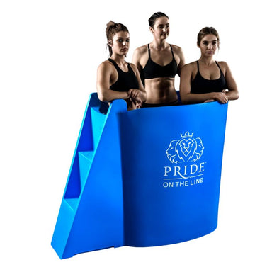 Pride On The Line Recovery Ice Bath Compact with 3 female Using It At The Same Time
